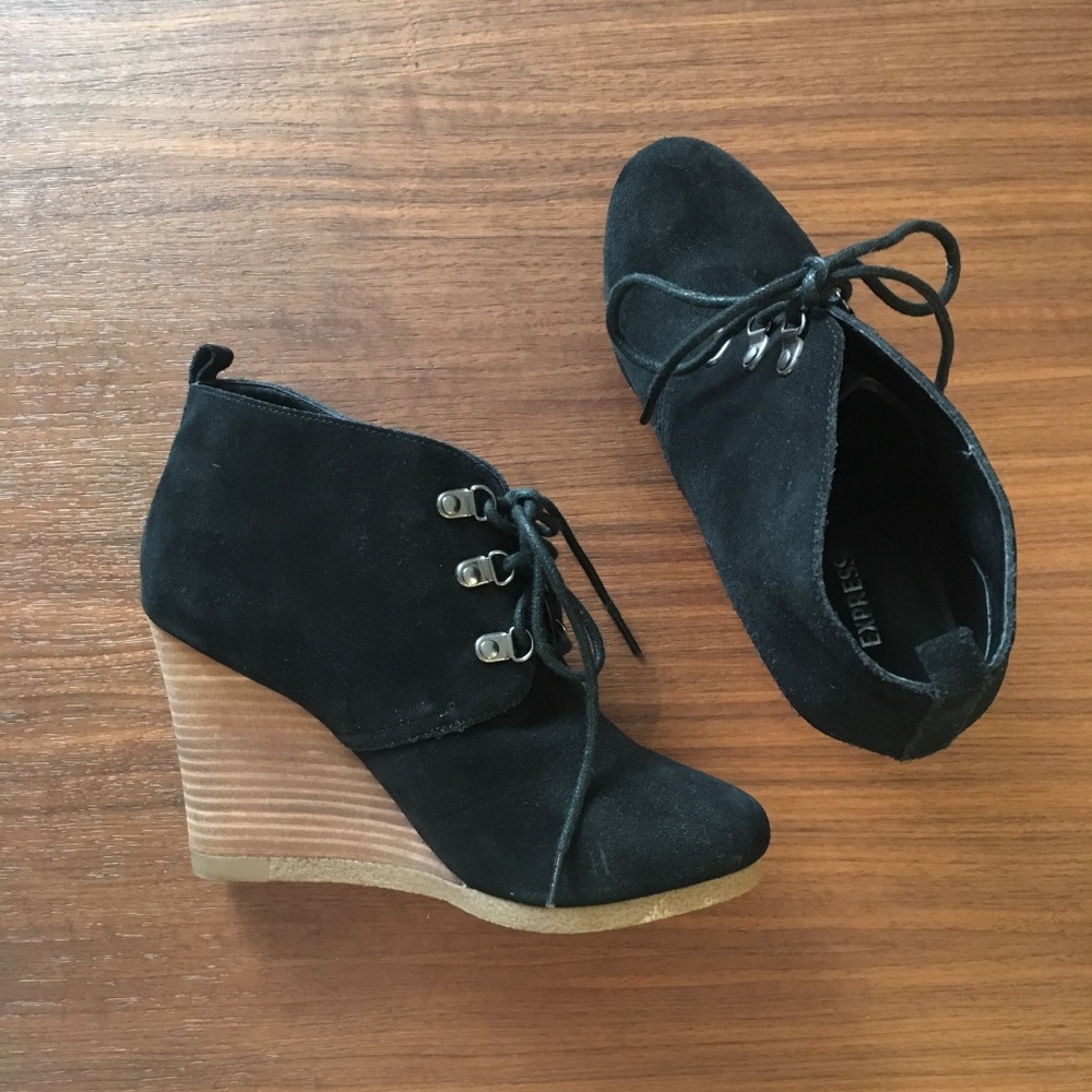 Suede Express heeled boots 7.5M - Picture 4 of 5